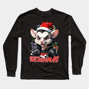 Crazy trashmas, opossum, Christmas Long Sleeve T-Shirt